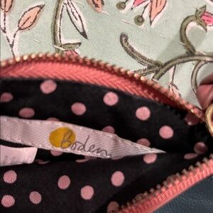 Boden Pink and Black Polka Dot Cosmetic Bag